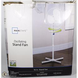 MAINSTAYS OSCILLATING 16" STAND FAN