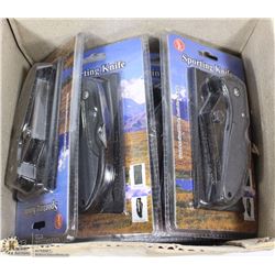 CASE OF 12 NEW SE SPORTING KNIFE W/ STAINLESS
