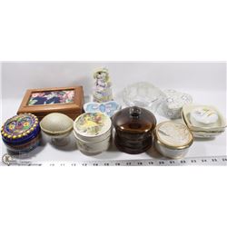 FLAT OF TRINKET AND JEWELRY BOXES