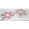 SET OF 2 PINK GLASS DESSERT SERVING