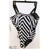 LADIES 1 PC STRIPPED BATHING SUIT SIZE 16