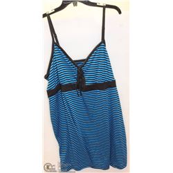 STRIPPED LADIES TANK DRESS W/BRA ELASTIC - SIZE 3X