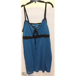 STRIPPED LADIES TANK DRESS W/BRA ELASTIC - SIZE 2X