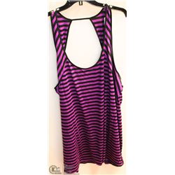 LADIES TANK DRESS BLK & PURPLE STRIPED SIZE 3X