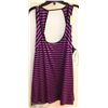 Image 1 : LADIES TANK DRESS BLK & PURPLE STRIPED SIZE 2X