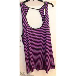 LADIES TANK DRESS BLK & PURPLE STRIPED SIZE 4X