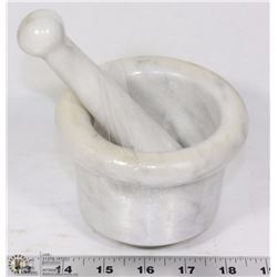 MARBLE MORTAR AND PESTLE