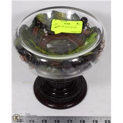 CANDLE BOWL WITH ENCASED FLOWERS