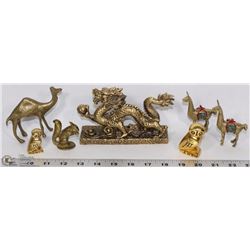 FLAT OF BRASS ANIMALS