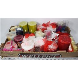FLAT OF 25 DECORATIVE CANDLES