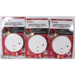 3 KIDDE SMOKE ALARMS WITH HUSH BUTTON