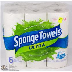 6 PACK OF SPONGE TOWELS ULTRA