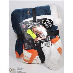 NEW NFL CHICAGO BEARS MINK SHERPA THROW