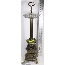 SOLID BRASS "STOVE"  PEDESTAL ASHTRAY