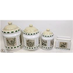 4 PCS MATCHING CANISTER SET WITH NAPKIN HOLDER