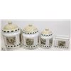 Image 1 : 4 PCS MATCHING CANISTER SET WITH NAPKIN HOLDER