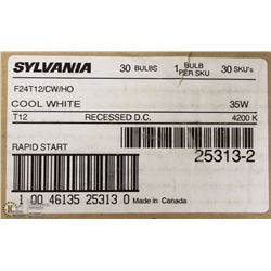 BOX OF 20 SYLVANIA FLUORESCENT BULBS