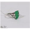 Image 1 : #97- GREEN EMERALD RING