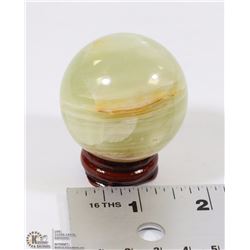 #72- NATURAL GREEN ONYX ASPHERE BALL