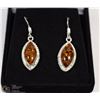 Image 1 : #18- BALTIE AMBER GEMSTONE EARRINGS