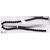 Image 1 : #100- BLACK AGATE LOOSE BEAD NECKLACE