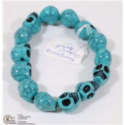 #47-TURQUOISE SKULL BEAD BRACELET