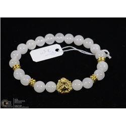 #50-WHITE JADE BRACELET BEAD