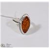 Image 1 : #17- BALTIE AMBER GEMSTONE RING
