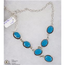 #24- BLUE CHALCEDONY GEMSTONE NECKLACE