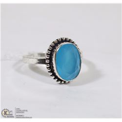#21- BLUE CHALCEDONY GEMSTONE RING