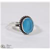 Image 1 : #21- BLUE CHALCEDONY GEMSTONE RING