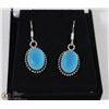 Image 1 : #22- BLUE CHALCEDONY GEMSTONE EARRINGS