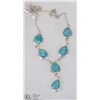 Image 1 : #54- CARIBBEAN LARIMAR GEMSTONE NECKLACE