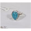 Image 1 : #51- CARIBBEAN LARIMAR GEMSTONE RING