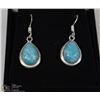 Image 1 : #52- CARIBBEAN LARIMAR GEMSTONE EARRINGS