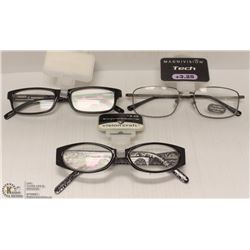 LOT OF 3 READING GLASSES 3.25+