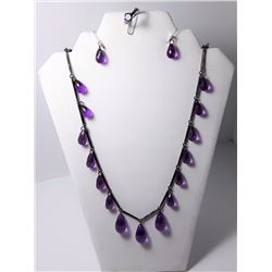 #22 - PURPLE & BLACK NECKLACE SET