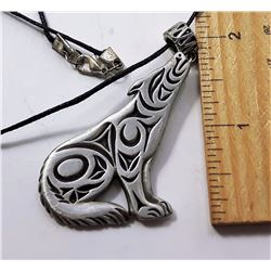 #16 - PEWTER WOLF ON CORD