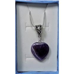 #21 - NATURAL AMETHYST HEART PENDANT