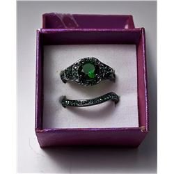 #11 - BLACK RHODIUM PLATED  WEDDING SET