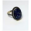 Image 1 : #14 - OVAL FACETED LAPIS & COPPER RING