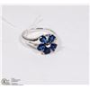 Image 1 : 180-BLUE SAPPHIRE RING .925 STERLING SILVER