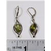 Image 1 : GREEN CRYSTAL AND STAINLESS STEEL EARRINGS LOOP