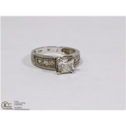 .925 STERLING SILVER AND CUBIC RING SIZE 7.5