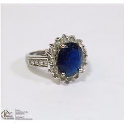 GEMSTONE AND CUBIC ZIRCONIA RING SIZE 8.5