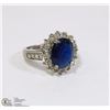 Image 1 : GEMSTONE AND CUBIC ZIRCONIA RING SIZE 8.5