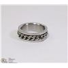 STAINLESS STEEL MENS SPINNER RING SIZE 10.5
