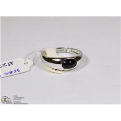 SILVER ONYX STONE RING SIZE 8