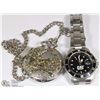Image 1 : LOT WITH DEER POCKET WATCH & CATERPILLAR WATCH