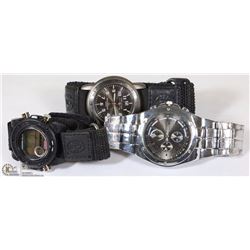 LOT WITH 2 COLEMAN WATCHES & 1 SILVER TONED WATCH